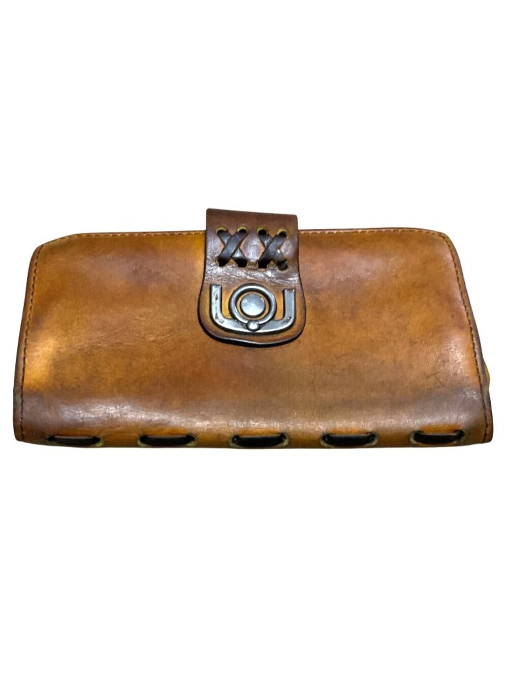 Vintage Meeker Latigo Cowhide Leather Wallet Snap Closure & Interior Coin Pouch